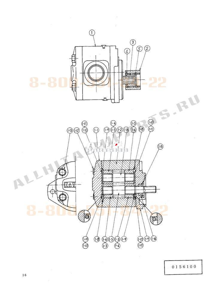 Схемы запчастей :: Насос шестеренчатый :: Насос гидравлический Hitachi ...